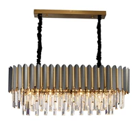 modern art deco led black golden stainless steel crystal chandelier lighting lustre suspension luminaire lampen for foyer