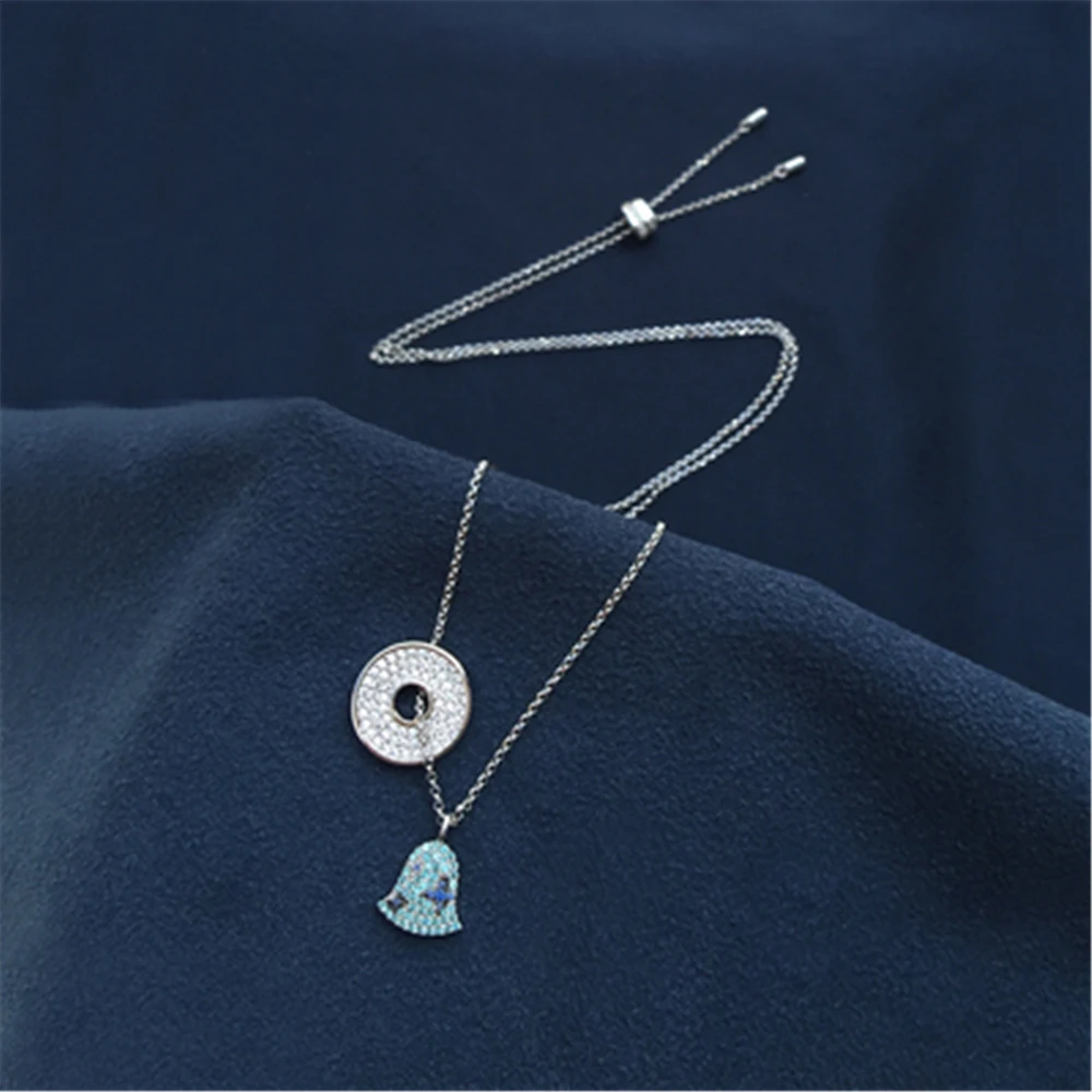 

popzone s925 sterling silver wind chime necklace female swallow pendant fashion style mid-length sweater chain jewelry gift