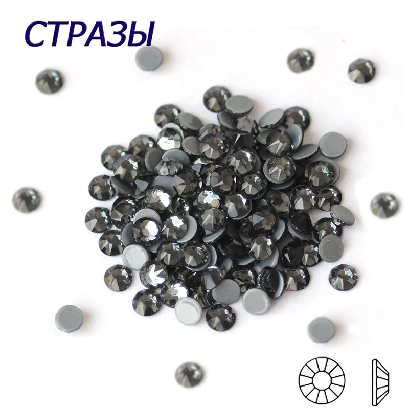 CTPA3bI Стразы с кристаллами и черными бриллиантами круглые стразы плоским
