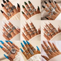 7pcs vintage helianthus spider ring set star butterfly geometric ring for women gift lady 2022 fashion jewelry m6273
