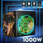 Блок питания 1000 Вт, 220 В, PFC, 12 см, светодиодный бесшумный вентилятор, ATX, 24 контакта, 12 В, ПК, компьютер SATA, игровой блок питания для Intel, AMD, настольного компьютера