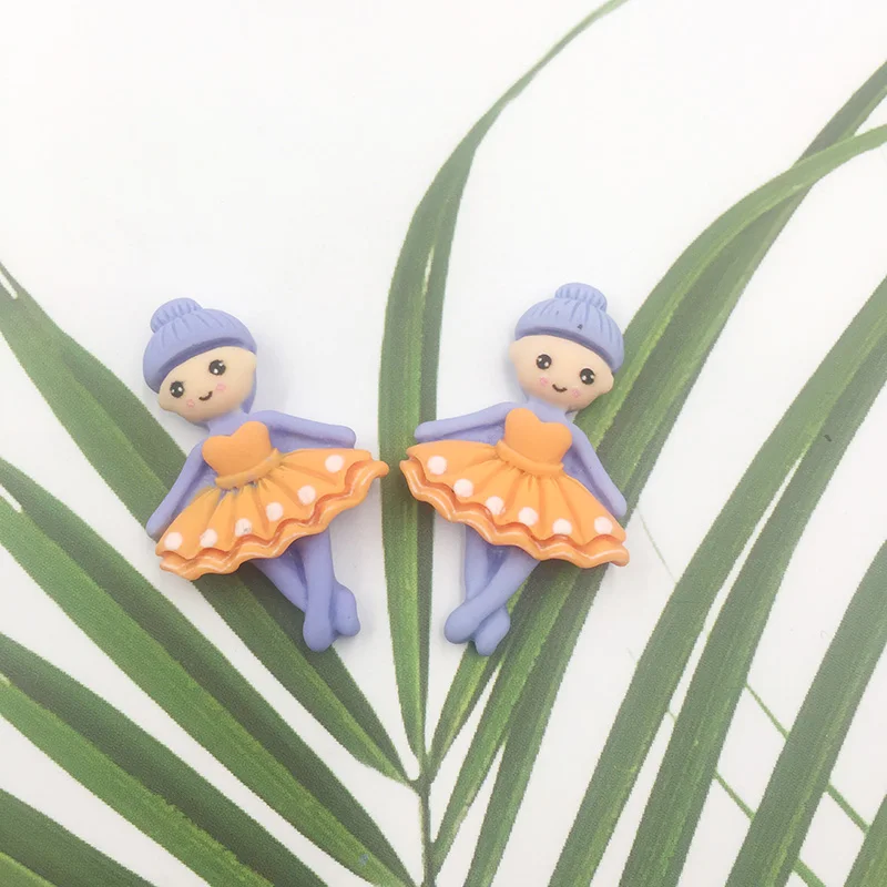 10 шт. кавайная Танцующая девочка украшение из смолы плоская спина кабошон для