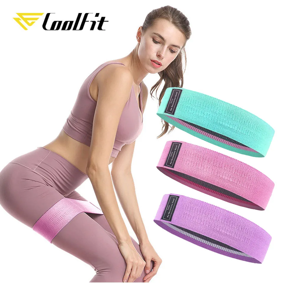 Эластичные ленты CoolFit для йоги прочные нескользящие фитнес резинки в обтяжку