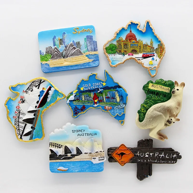 

Australia kangaroo Sydney Opera House souvenir 3D fridge magnets magnetic refrigerator home decoration Australia Collection Gift