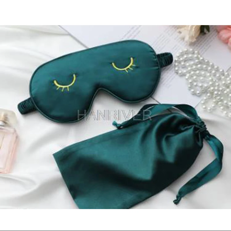 1 шт. маска для глаз из шелка сна Спящая мягкий тенты патч зеленая на глаза Для