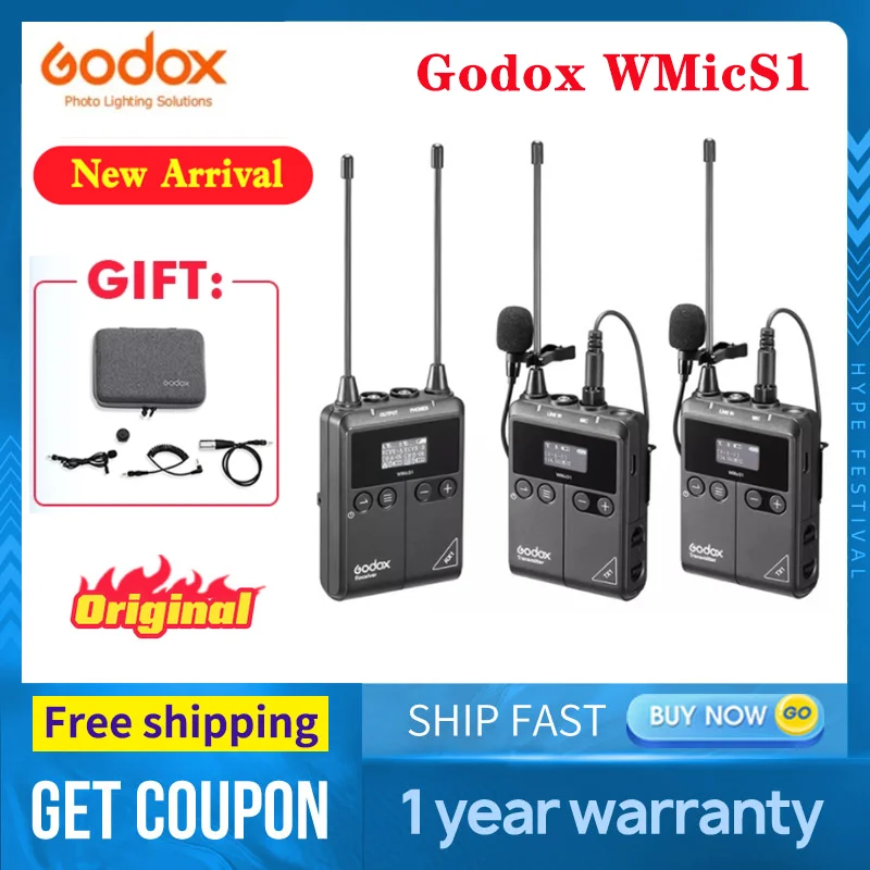 Передатчик Godox WMicS1 с приемником UHF Беспроводная микрофонная система без забот