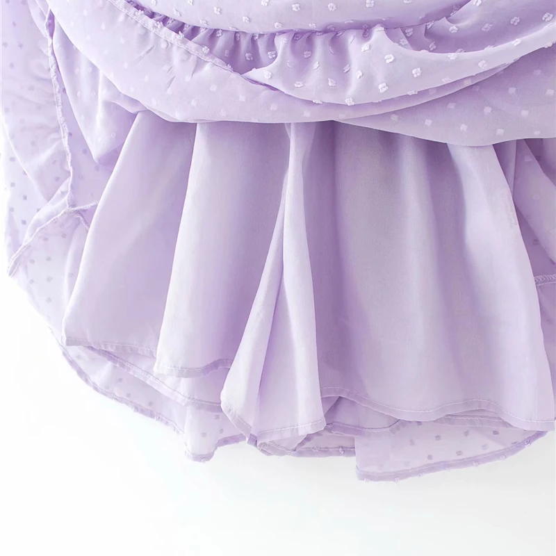 

Sukibandra Summer Half Sleeve Vintage Ruffle Purple Women Wrap Dress Solid Color A Line V Neck Ladies Dresses Red White Dress