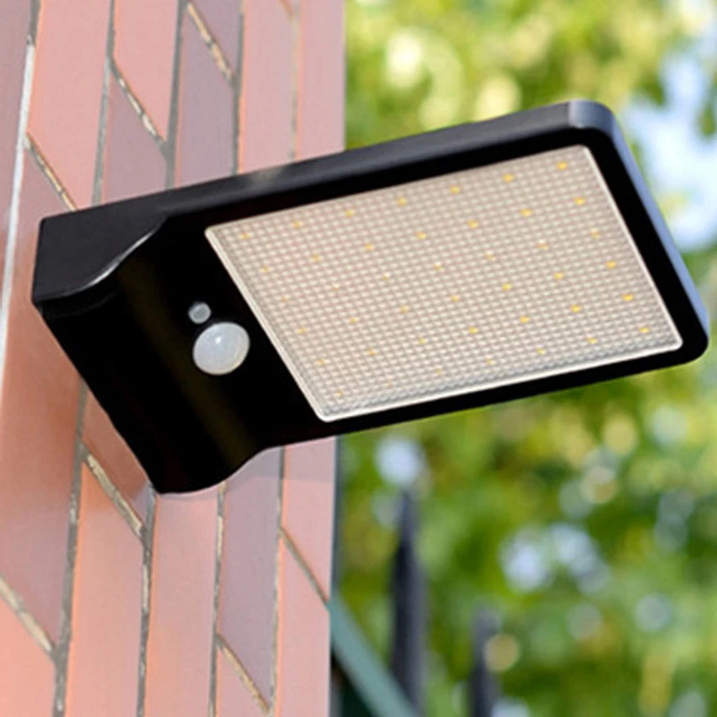 Solar led body sensor wall lamp outdoor waterproof street safety flat ultra-thin black home garden villa lighting | Освещение