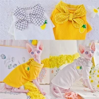 pineapple style summer outfits for hairless cat clothes fashion sphinx kitty wearing comfort sphynx cat clothing