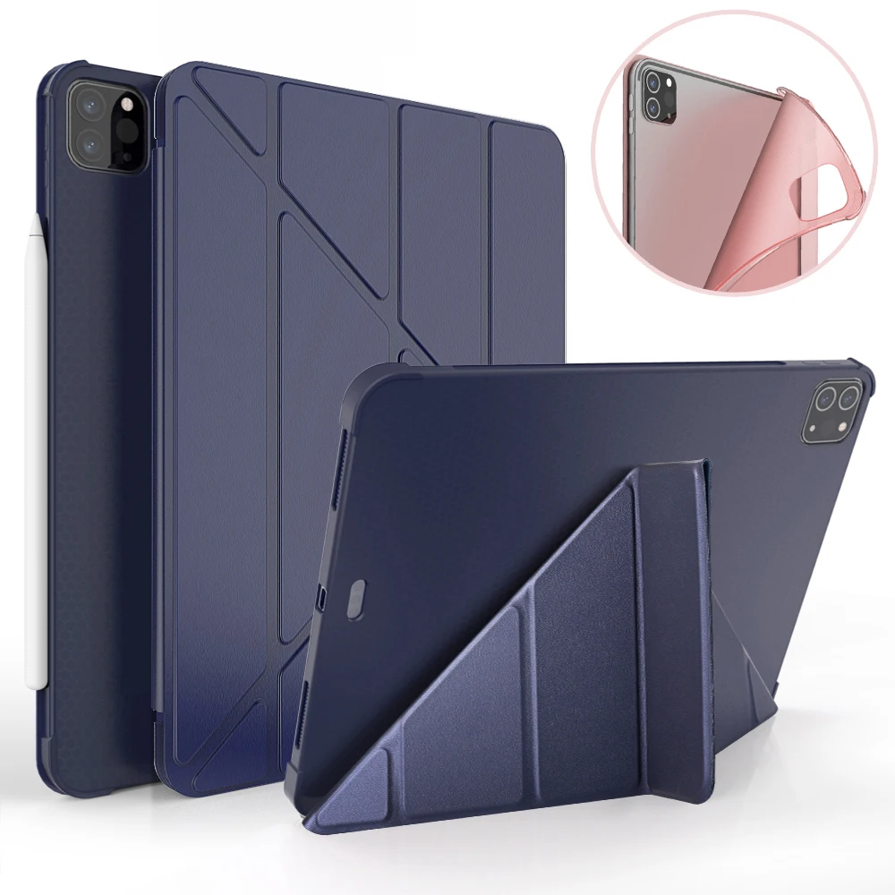 

Case For iPad Pro 11 2021 10.5 9.7 2017 2018 With Pencil Holder Smart Cover For iPad iPad Air 4 3 2 10.2 2019 2020 Silicone Case