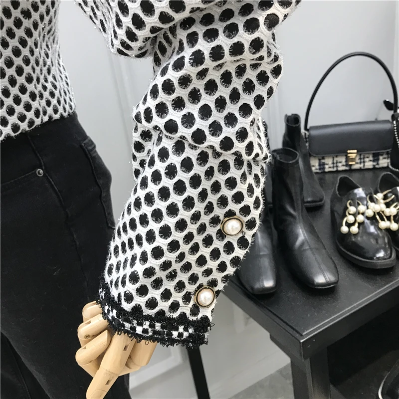 Классические короткие пальто в белую клетку с кисточками женские куртки