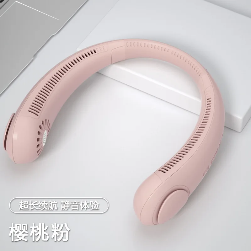 

New neck-hanging fan usb charging lazy portable small fan student office sports leafless neck-hanging fan