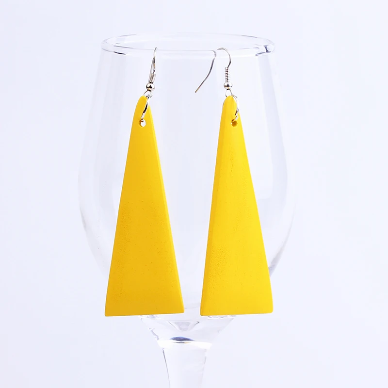 YAMEGA модные деревянные свисающие серьги для женщин зеленый красный в виде