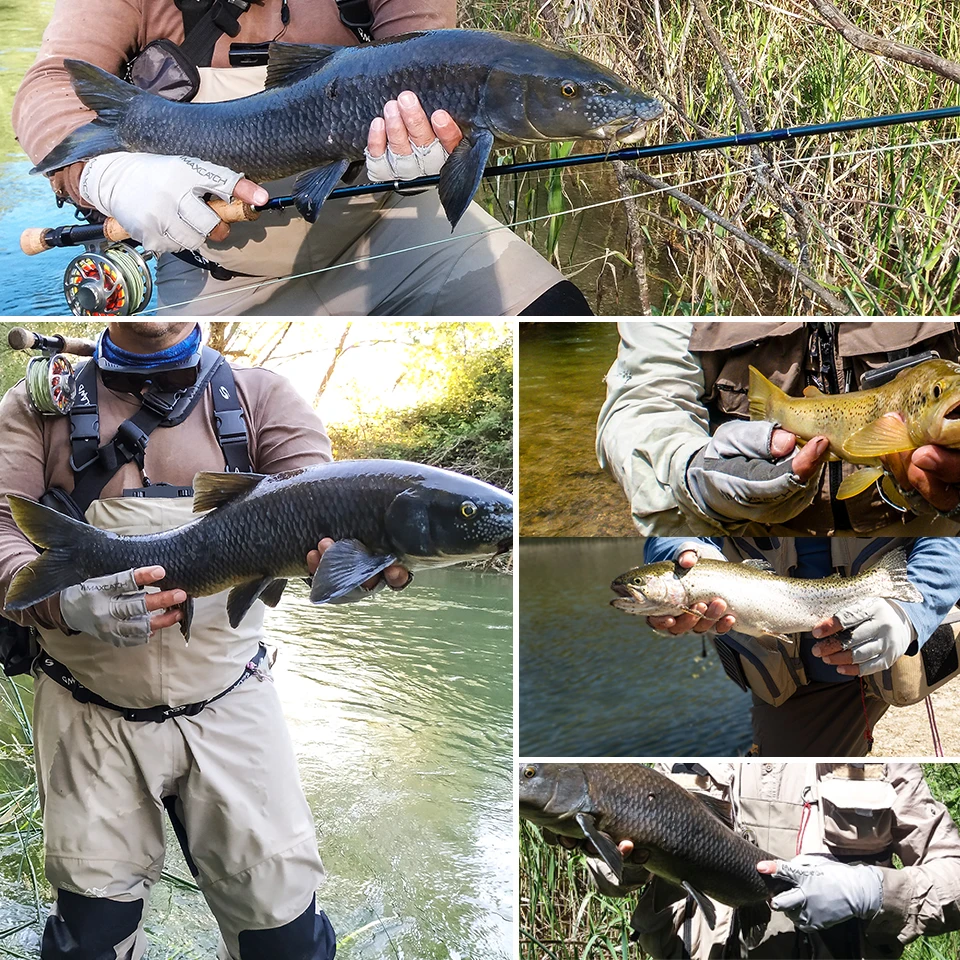 Перчатки для рыбалки Maximumcatch ловли нахлыстом с защитой от УФ лучей на полпальца 50 +