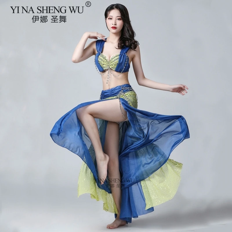 Костюм для танца живота 15 цветов комплект из 2 предметов (бюстгальтер + блестящая