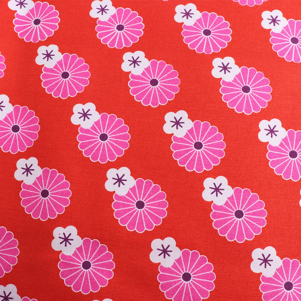 100% хлопчатобумажная ткань 150x50 см красный цветочный узор в японском стиле для