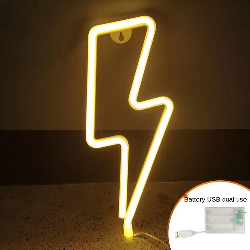 

LED Lightning Neon Light Color Lighting Modeling Light Internet Celebrity Ins Room Decorative Creative Wall-Mounted Night Light