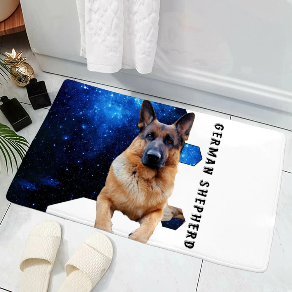 

CLOOCL Please Remember German shepherd sky Doormat Decor Print Pet Dog Carpet Flannel Non-Slip Absorption Doormat Bedroom Porch