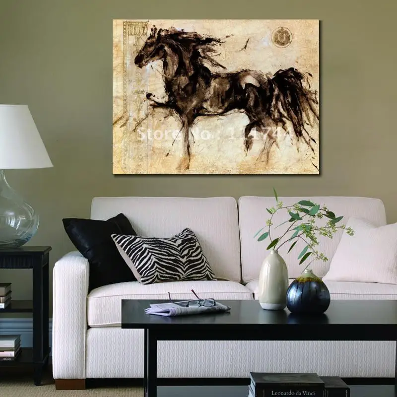 Картина маслом Lepa Zena horse современное искусство абстрактная черная коричневая