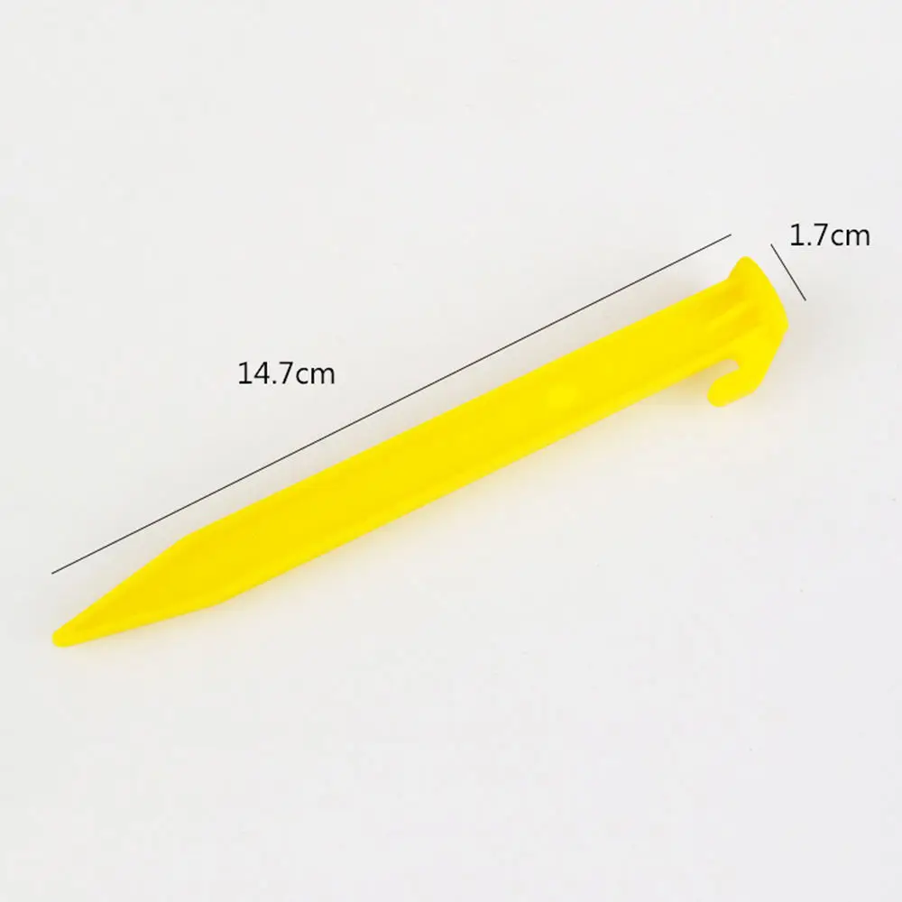 

10Pcs Yellow Plastic Tent Ground Nail Heavy Duty Plastic Tent Sand Ground Pegs Stakes