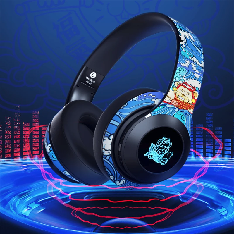 

Starry Sky Wireless LED Headphones Fashion Cool Bluetooth Earphone 5.0 4D Deep Bass Noise Reduction Gaming Headsets For Mobiles