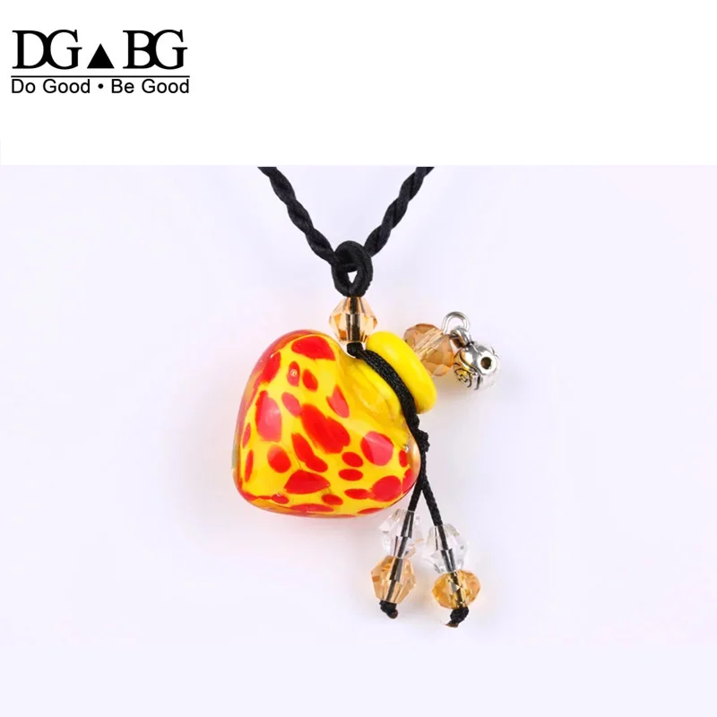 Сердце ожерелье ПЭТ памятный кулон для праха урна ручной работы Корова Пятна