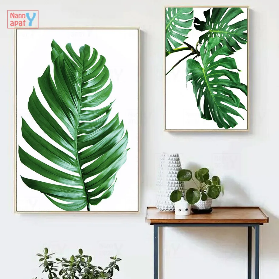 

Monstera Banana Leaf Nordic Posters and Prints Tropical Plants Wall Art Canvas Painting Wall Pictures for Living Room Decoration