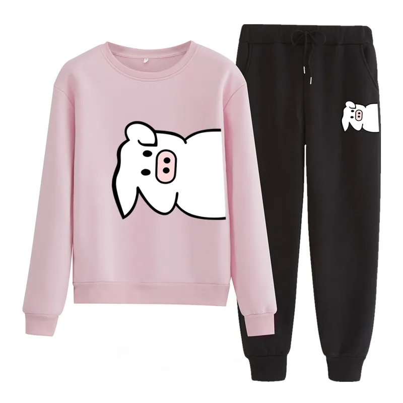 Tl33 спортивный костюм свободного покроя на зиму для женщин спортивные Комплект из