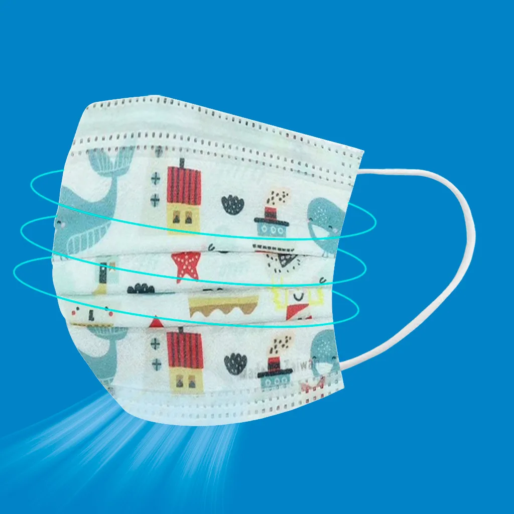 

50PC Children Face-Mask Lovely Print Three Layer Disposable Protective Mask Dust Cover Ear Loop Mascarillas Mouth Caps Mondkapje