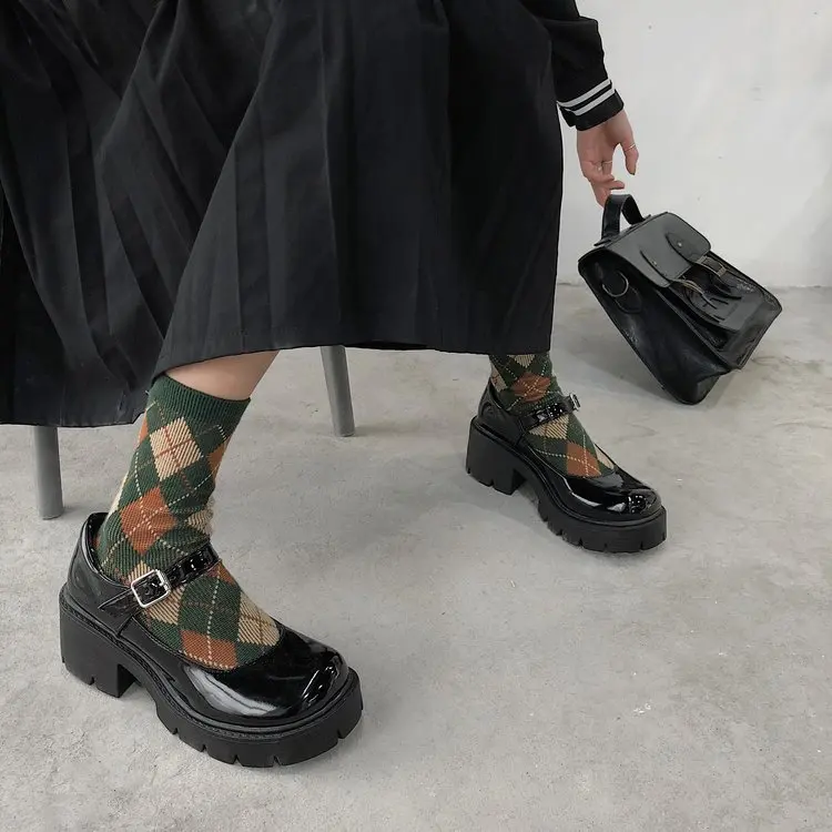 

2021 Small leather shoes women spring models Mary Jane shoes women's Japanese high heels retro platform shoes