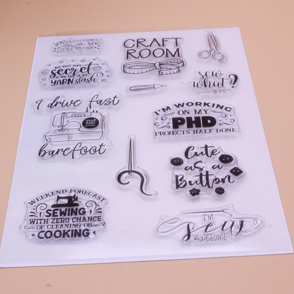 Прозрачные штампы Alinacutle для рукоделия комнаты швейной машинки ножницы сделай