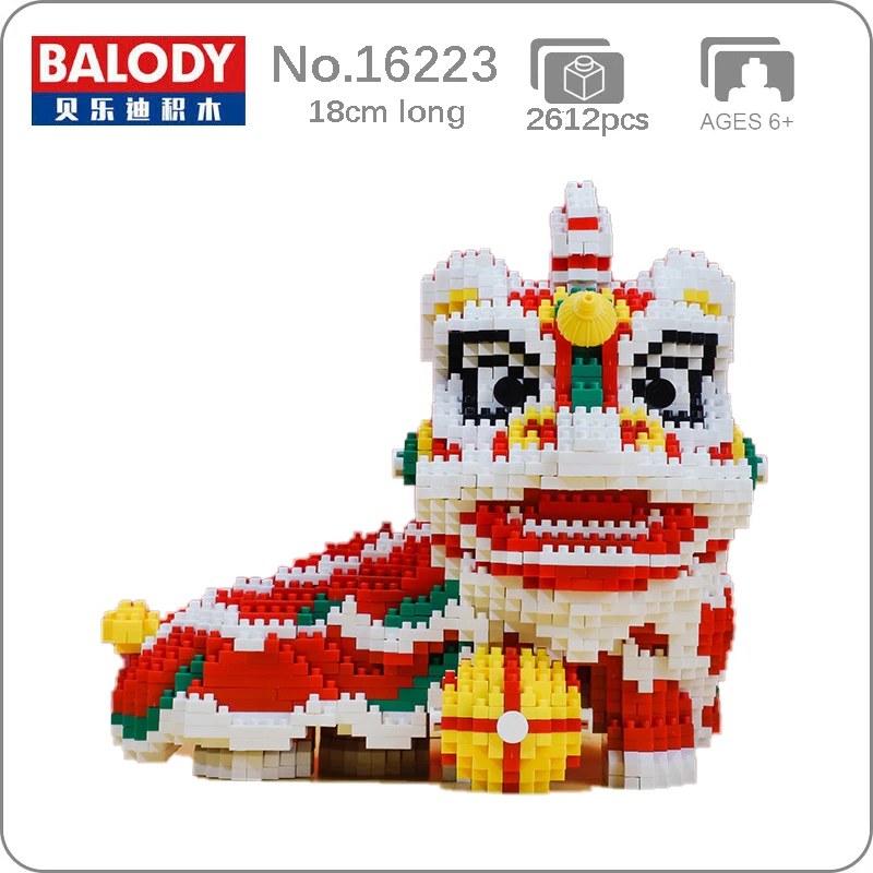 

Balody 16223 Animal Lion Dance Opera Chinese Folk Art 3D Model Building Blocks Set DIY Mini Diamond Bricks Toy for Boys Gifts