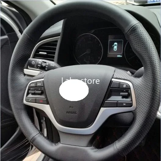 

Ручная работа кожаный чехол на руль для Hyundai Elantra Lafesta, чехол на руль для автомобиля Универсальный 15 дюймов
