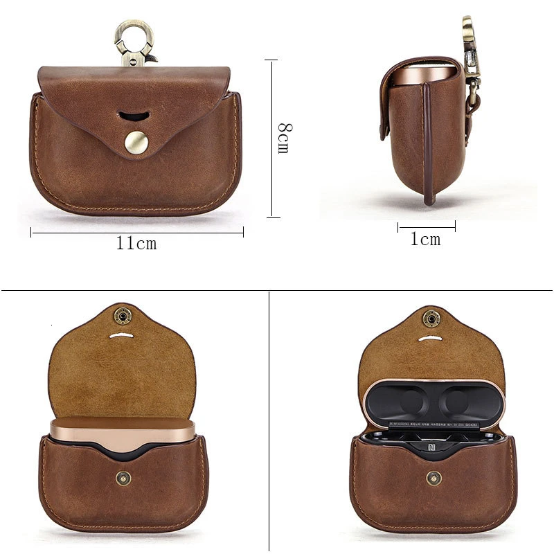Подходит для sony гарнитура Wf 1000xm3 защитная оболочка Италия Crazy Horse Hide Беспроводная