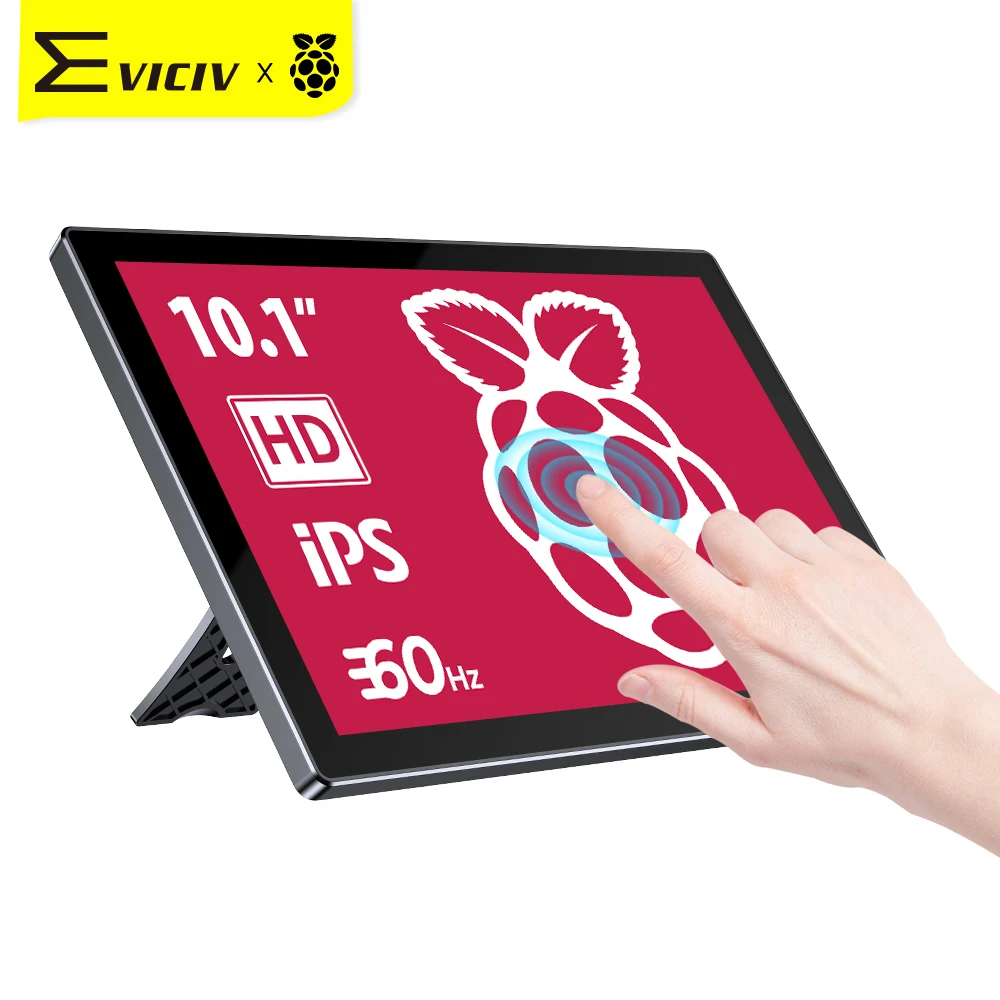 구매 EVICIV-10.1 인치 휴대용 모니터, 터치 스크린, 라즈베리 파이 2, 3, 4 케이스, 라즈파이, 터치 스크린, HDMI, 외부 디스플레이, PC, 노트북, XBox, PS