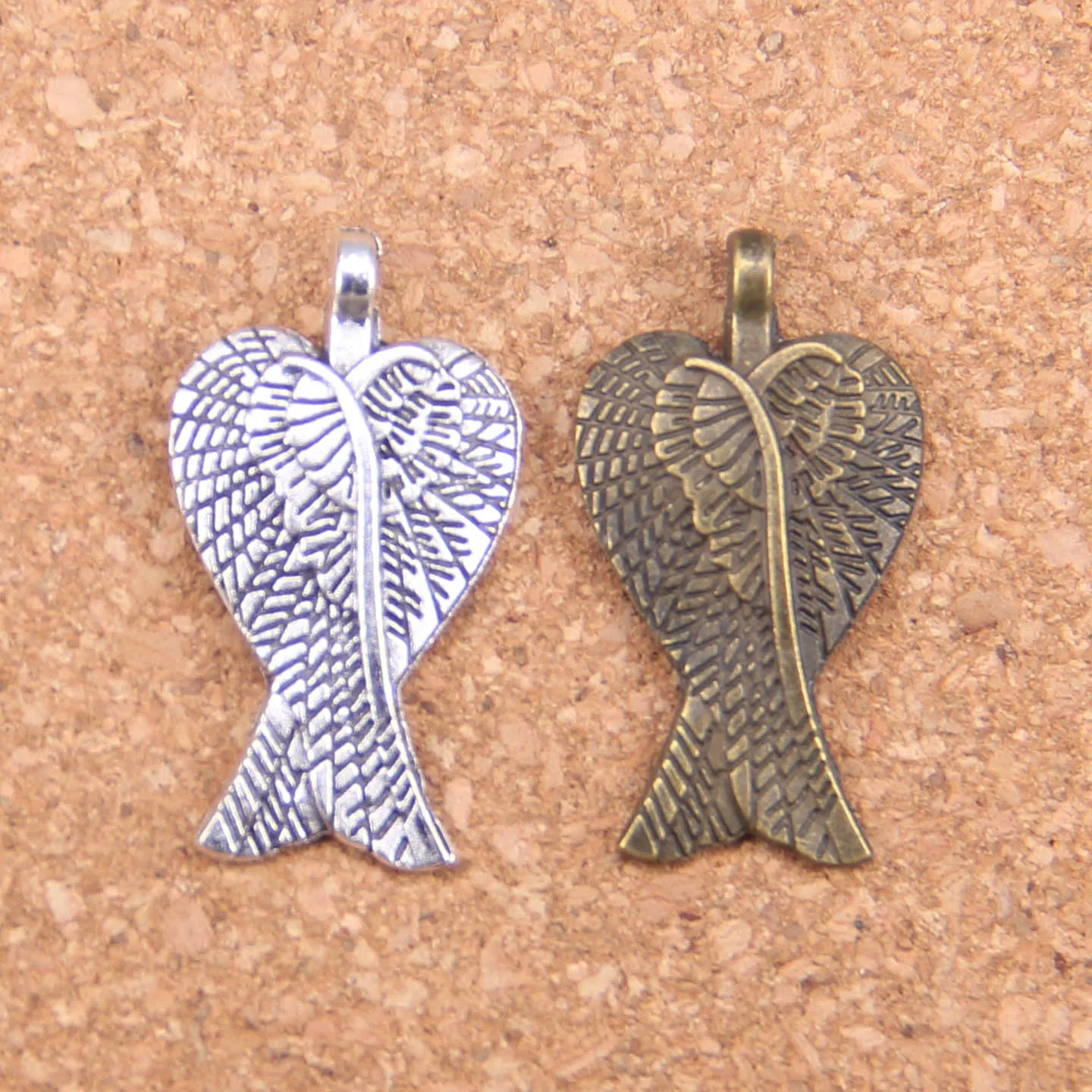 

80pcs Charms angel wings 27x15mm Antique Pendants,Vintage Tibetan Silver Jewelry,DIY for bracelet necklace