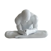 nude male sculpture body art statue worship meditator figurines for home decor living room ornaments resin craft friend gift