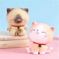 creative cute cat piggy bank cartoon animal ornaments car storage small change home decor childrens day birthday gift