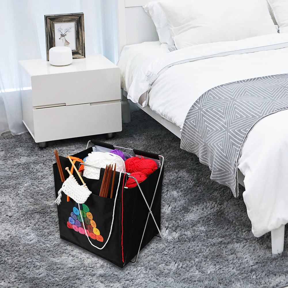 Складная сумка тоут для хранения пряжи вязания шерсти крючок спицы товары шитья