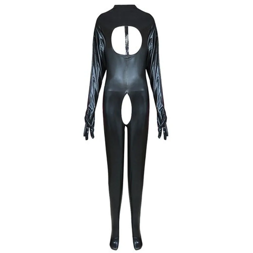 Женские сексуальные чулки открытая промежность нагрудный нательный комбинезон