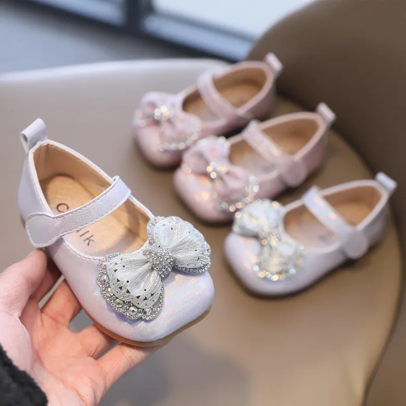 

Girls Shoes Little Baby Sweet Princess Shoes Autumn New Kids Leather Dance Party Newborn First Walkers Size 15-30 SOB001