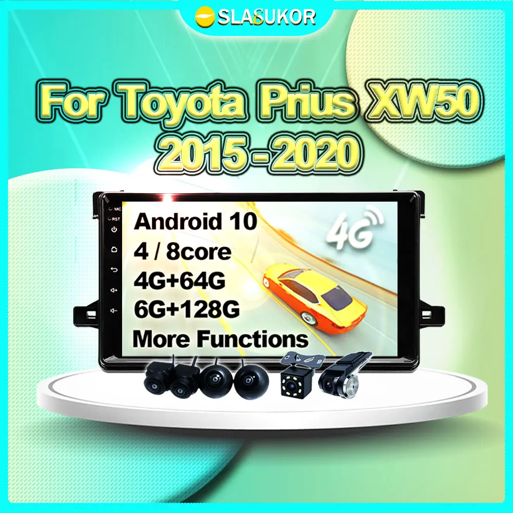 

6G + 128G для Toyota Prius XW50 2015 2016 2017- 2020 Android авто мультимедийный видео автомобильный радиоприемник навигация GPS Carplay плеер DVD