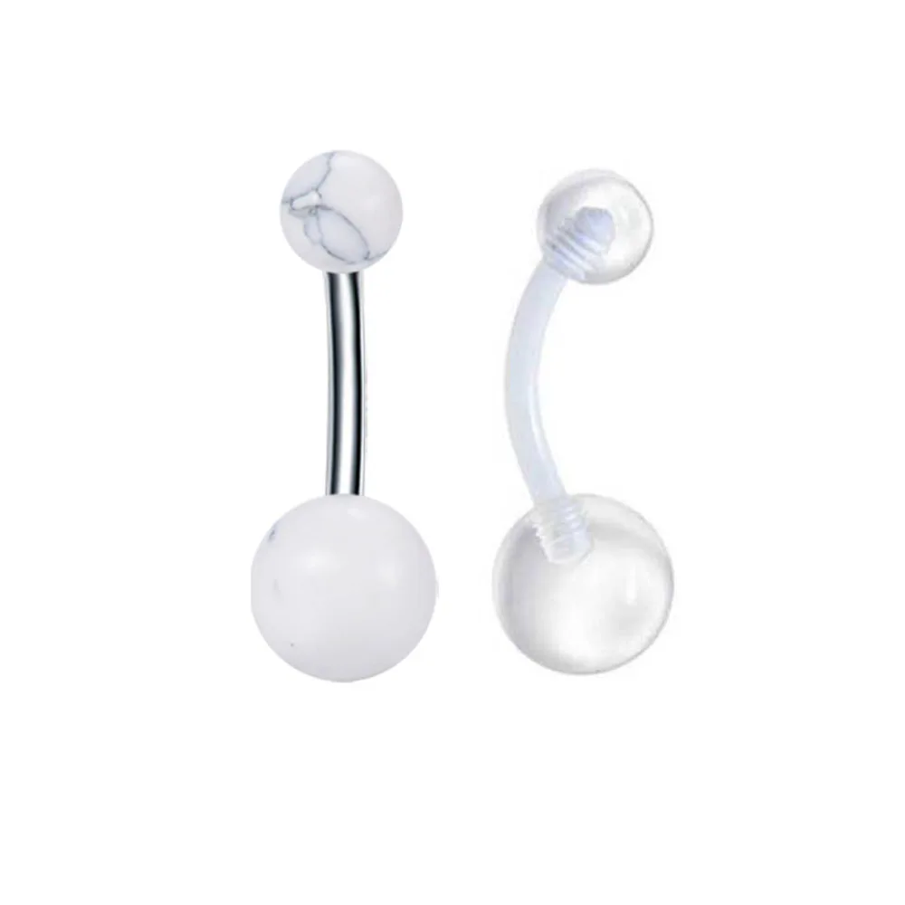 Set2PCS опал камень пупка кольцо сексуальная женщина пирсинг живота Штанга