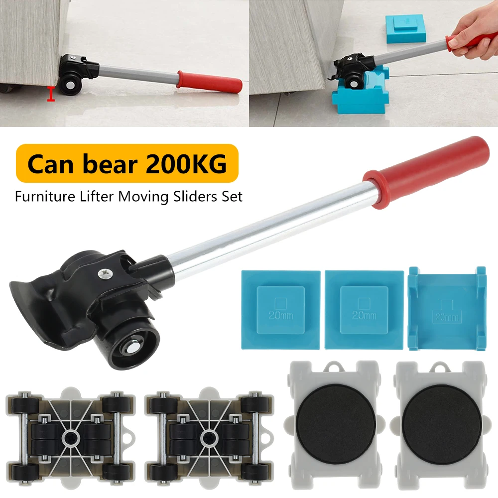 

Moving Artifact 8Pcs Set Of Heavy Furniture Lifting And Moving Tools Furniture Mover 360 Degree Rotatable Cushion Up To 200 Kg