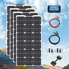 Домашняя система солнечных панелей 400 Вт, 4 гибких панели 100 Вт, полный набор солнечных панелей 12 В, 18 В, 24 В, высокоэффективный модуль зарядного устройства