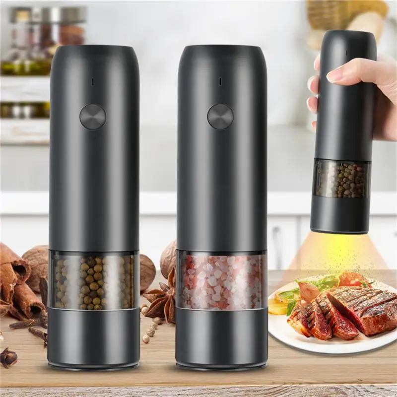 

Automatic Salt Pepper Grinder Set Electric Plastic Ceramic Burr Mill For Herb Pepper Spice Adjustable Kitchen Grinding Gadgets