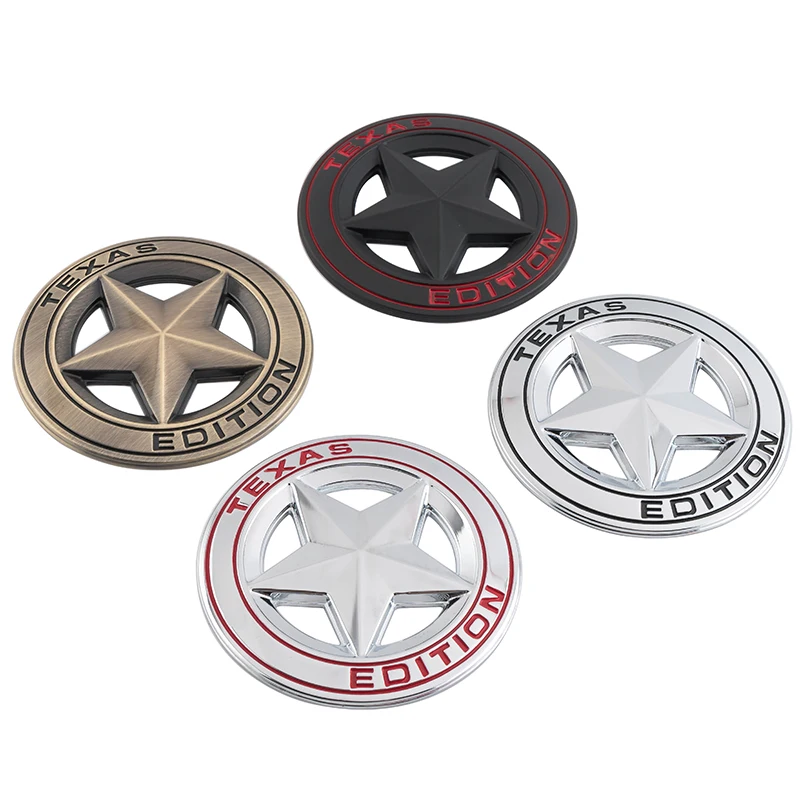 

1 PCS 3D TEXAS EDITION Metal Car Sticker Star Logo Emblem Badge For Wrangler Cherokee Compass Grand Cherokee Patriot Liberty