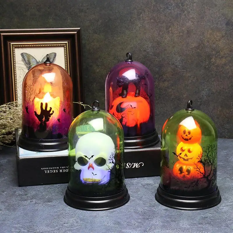 

2021 New Halloween Pumpkin Lantern LED Glowing Skull lamp Desktop Decoration Props Halloween Horror statue Halloween Decoration