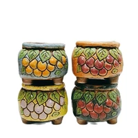 korean ins hand painted grape ceramic succulent flowerpot pastoral large caliber green plant potted home creative gardening