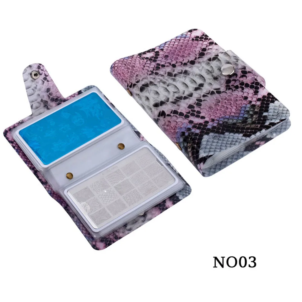 Чехол с рисунком змеи для ногтей 20 отделений|Шаблоны дизайна ногтей| |